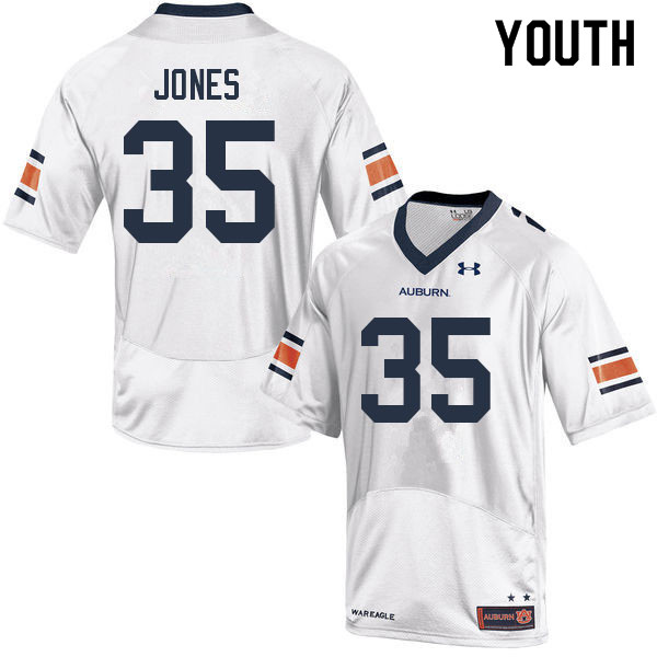 Youth #35 Justin Jones Auburn Tigers College Football Jerseys Sale-White - Click Image to Close